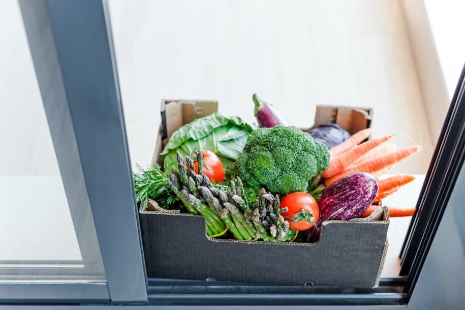 Vegetables box safe contactless delivery